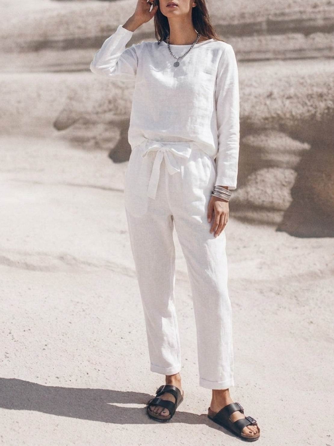 Lavinia | Completo Due Pezzi Minimal con Top Lungo e Pantaloni Ampi