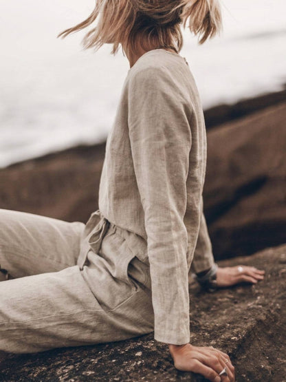 Lavinia | Completo Due Pezzi Minimal con Top Lungo e Pantaloni Ampi