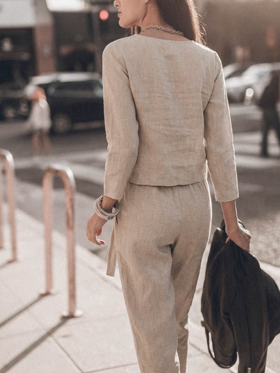 Lavinia | Completo Due Pezzi Minimal con Top Lungo e Pantaloni Ampi