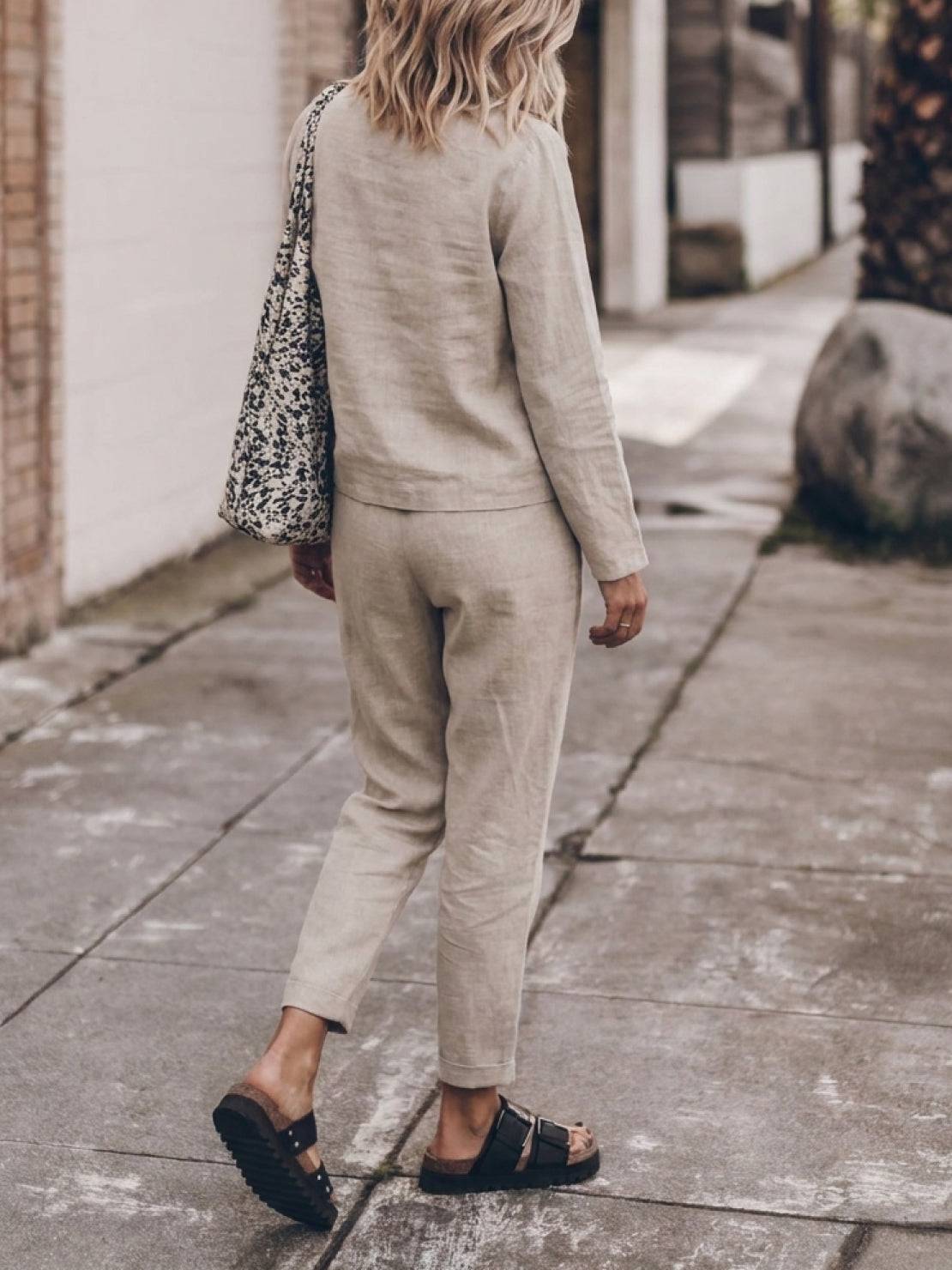 Lavinia | Completo Due Pezzi Minimal con Top Lungo e Pantaloni Ampi