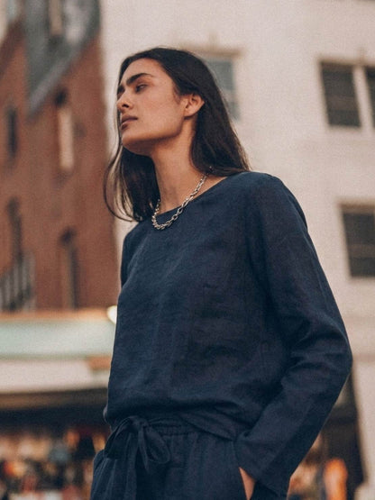 Lavinia | Completo Due Pezzi Minimal con Top Lungo e Pantaloni Ampi