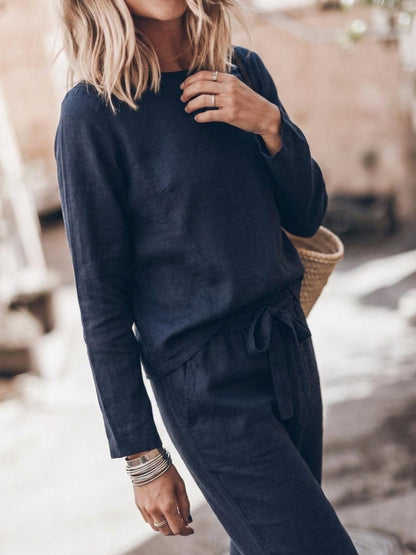Lavinia | Completo Due Pezzi Minimal con Top Lungo e Pantaloni Ampi