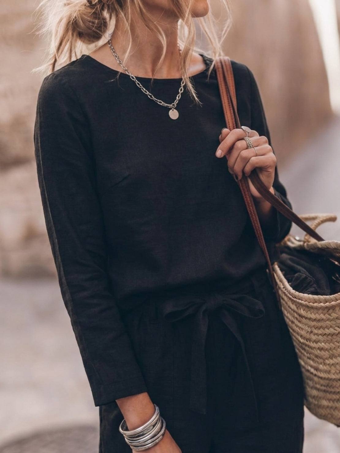 Lavinia | Completo Due Pezzi Minimal con Top Lungo e Pantaloni Ampi