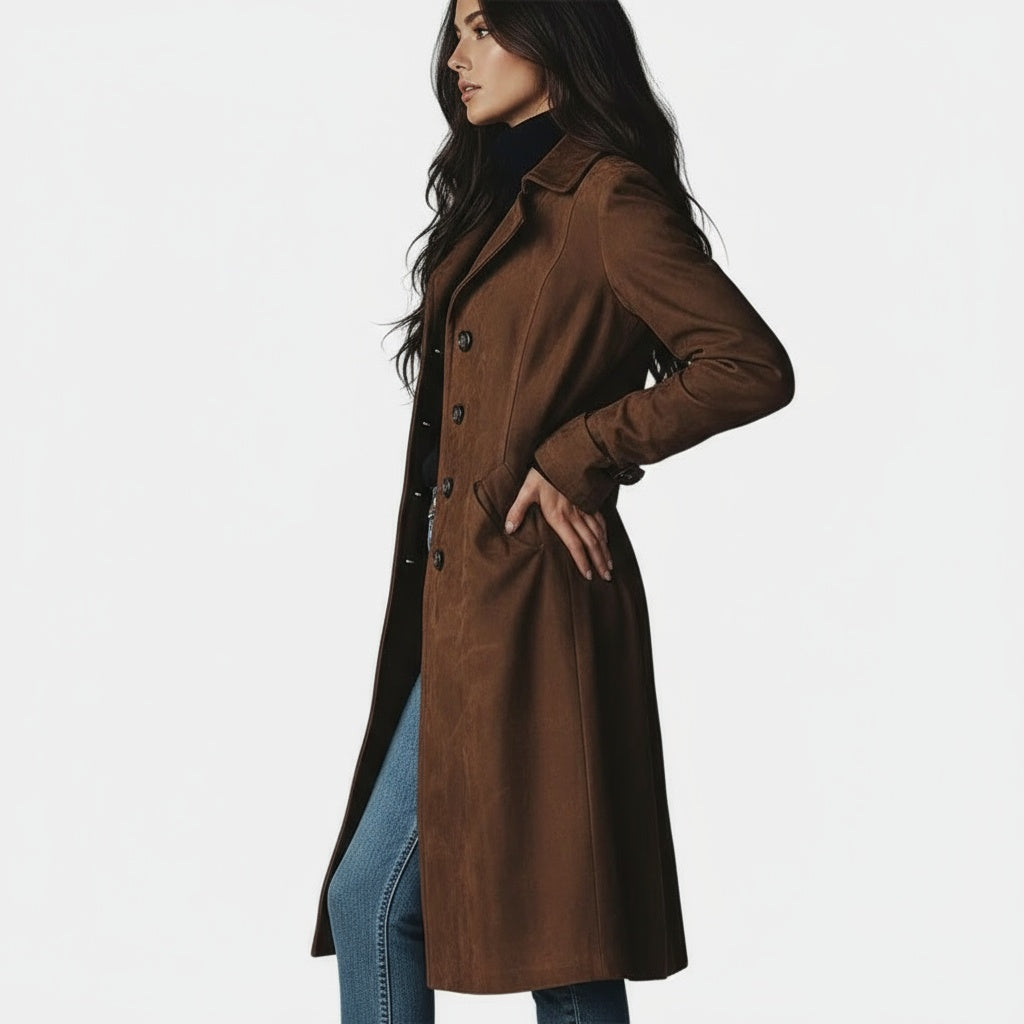Eleonora | Cappotto Lungo Elegante dal Taglio Raffinato