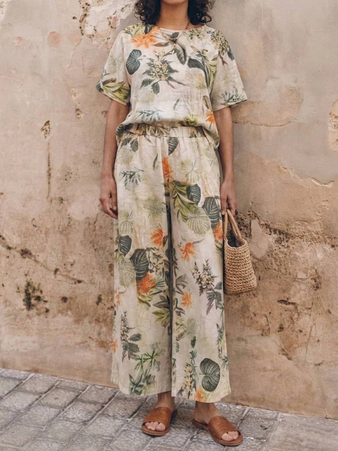 Melodia | Completo Due Pezzi in Cotone con Pantaloni Ampi