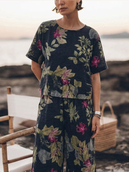 Melodia | Completo Due Pezzi in Cotone con Pantaloni Ampi