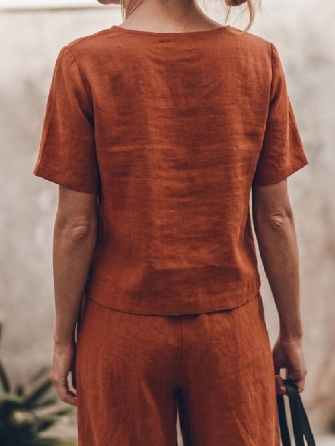 Melodia | Completo Due Pezzi in Cotone con Pantaloni Ampi