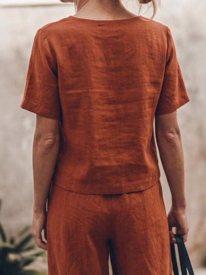 Melodia | Completo Due Pezzi in Cotone con Pantaloni Ampi