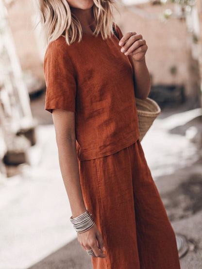 Melodia | Completo Due Pezzi in Cotone con Pantaloni Ampi