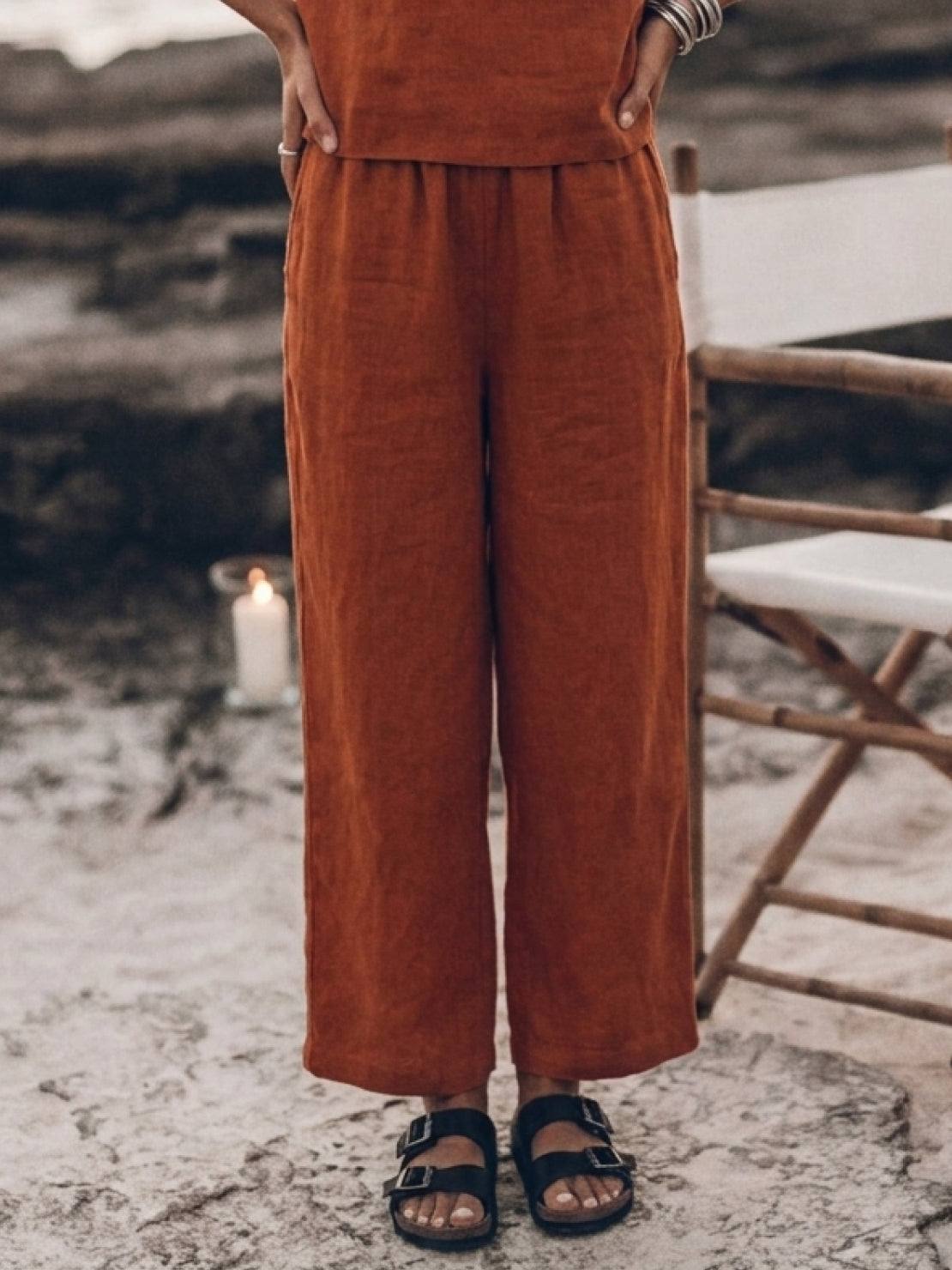 Melodia | Completo Due Pezzi in Cotone con Pantaloni Ampi
