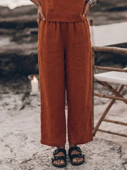 Melodia | Completo Due Pezzi in Cotone con Pantaloni Ampi
