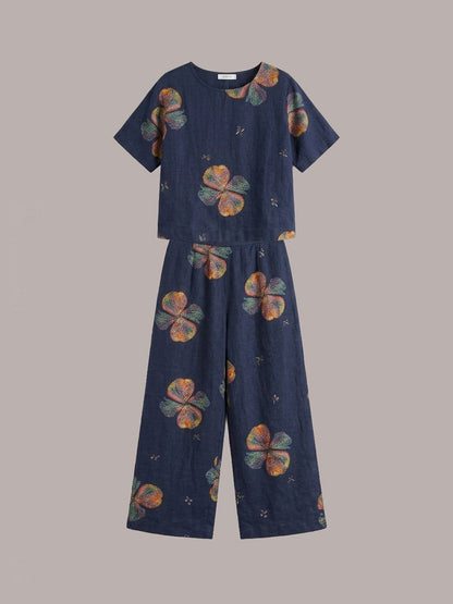 Melodia | Completo Due Pezzi in Cotone con Pantaloni Ampi