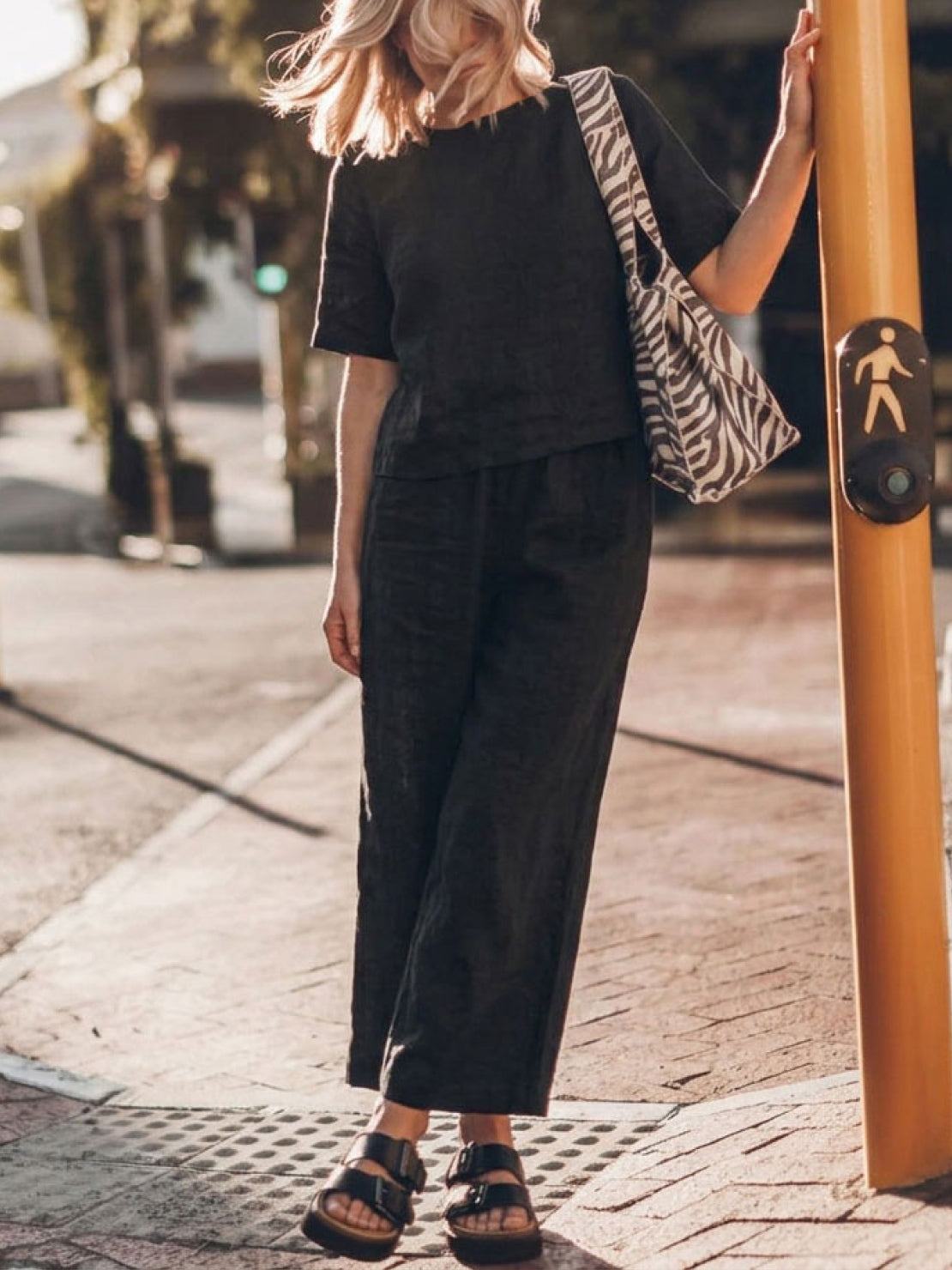 Melodia | Completo Due Pezzi in Cotone con Pantaloni Ampi