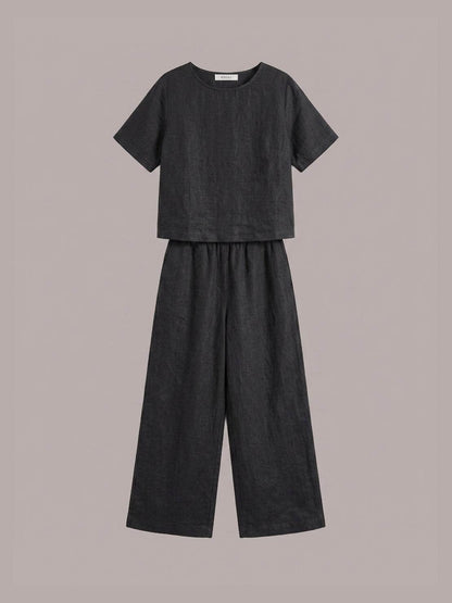 Melodia | Completo Due Pezzi in Cotone con Pantaloni Ampi