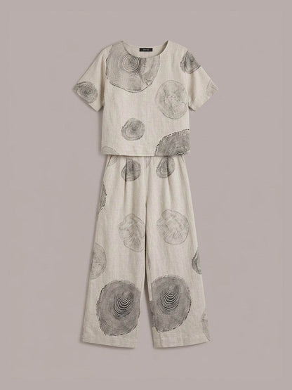 Melodia | Completo Due Pezzi in Cotone con Pantaloni Ampi