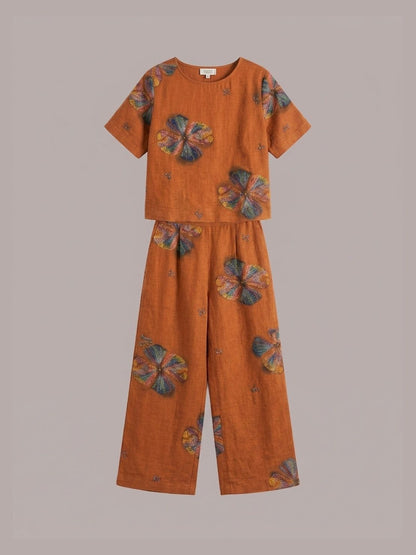 Melodia | Completo Due Pezzi in Cotone con Pantaloni Ampi