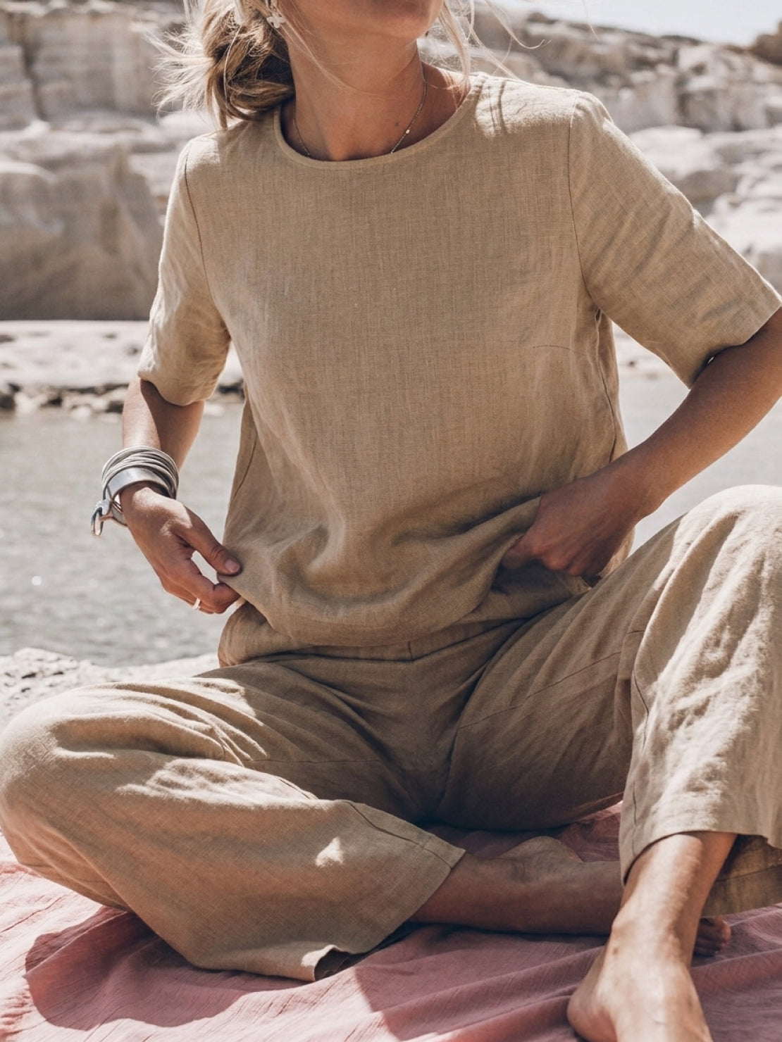 Melodia | Completo Due Pezzi in Cotone con Pantaloni Ampi