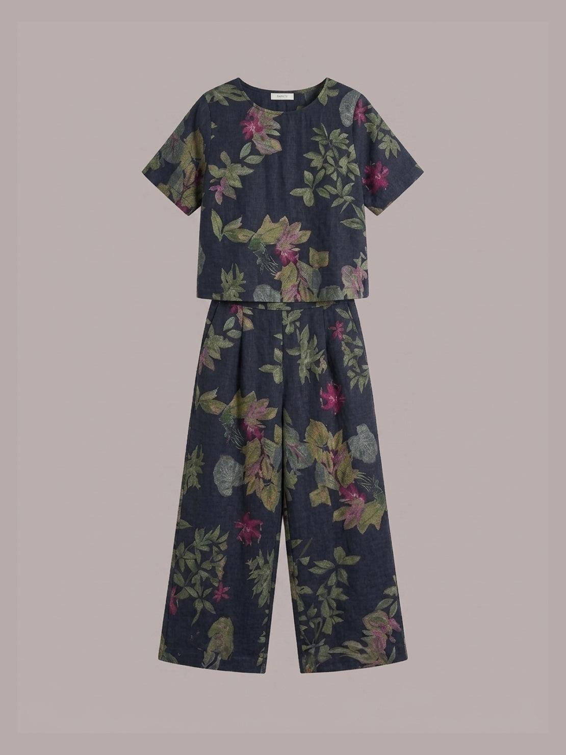 Melodia | Completo Due Pezzi in Cotone con Pantaloni Ampi