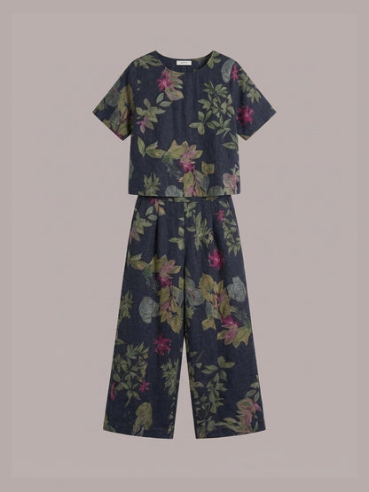 Melodia | Completo Due Pezzi in Cotone con Pantaloni Ampi
