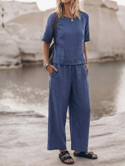 Melodia | Completo Due Pezzi in Cotone con Pantaloni Ampi