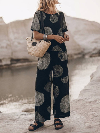 Melodia | Completo Due Pezzi in Cotone con Pantaloni Ampi