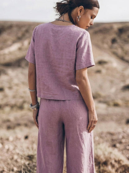 Melodia | Completo Due Pezzi in Cotone con Pantaloni Ampi