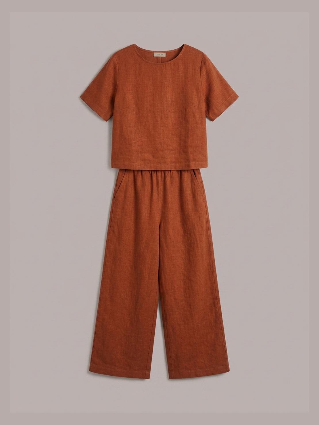 Melodia | Completo Due Pezzi in Cotone con Pantaloni Ampi