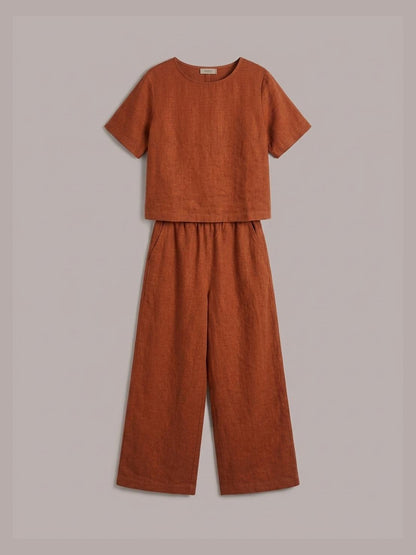 Melodia | Completo Due Pezzi in Cotone con Pantaloni Ampi