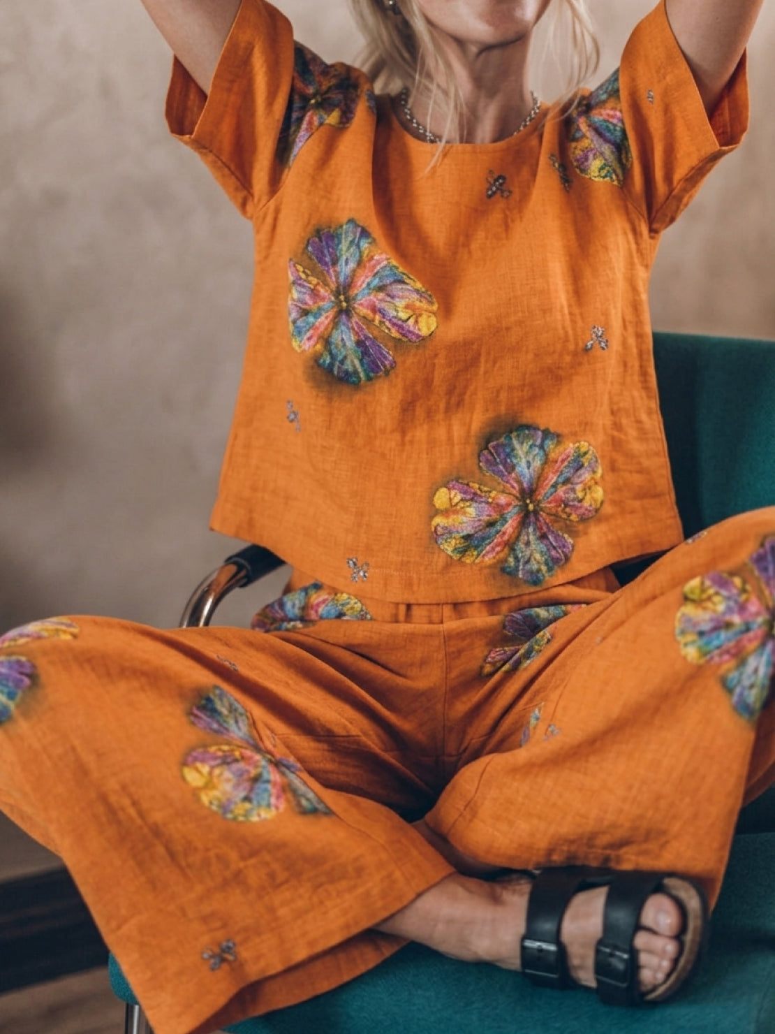 Melodia | Completo Due Pezzi in Cotone con Pantaloni Ampi