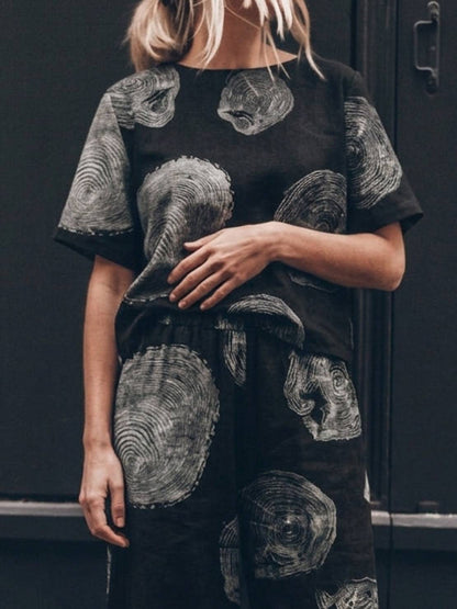 Melodia | Completo Due Pezzi in Cotone con Pantaloni Ampi