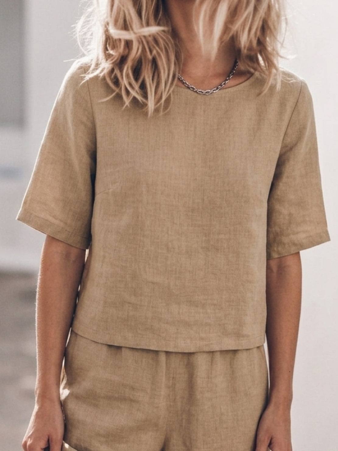 Melodia | Completo Due Pezzi in Cotone con Pantaloni Ampi