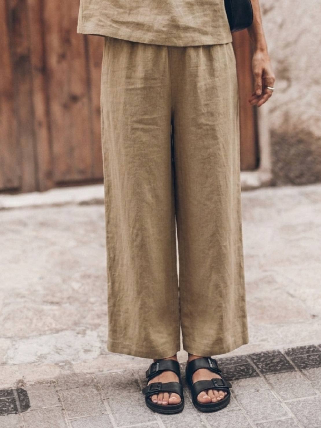 Melodia | Completo Due Pezzi in Cotone con Pantaloni Ampi