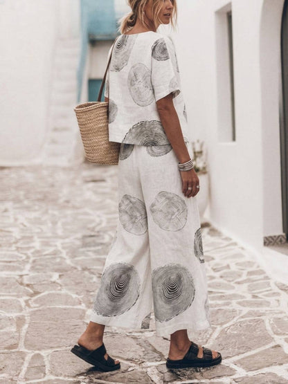 Melodia | Completo Due Pezzi in Cotone con Pantaloni Ampi