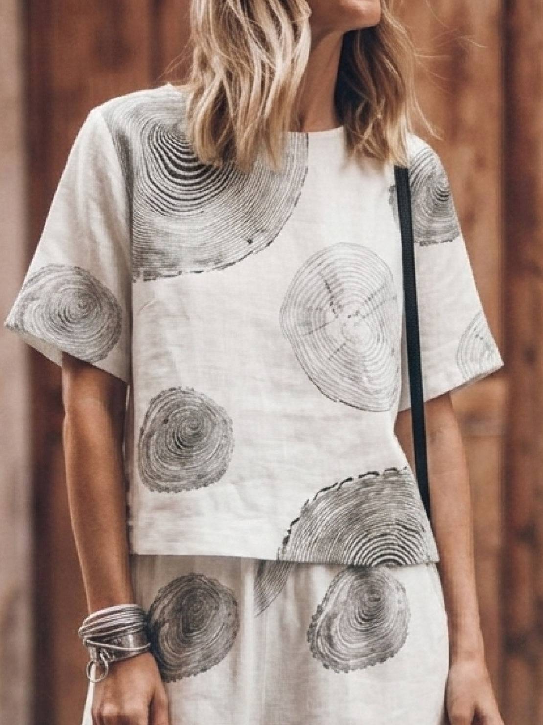 Melodia | Completo Due Pezzi in Cotone con Pantaloni Ampi