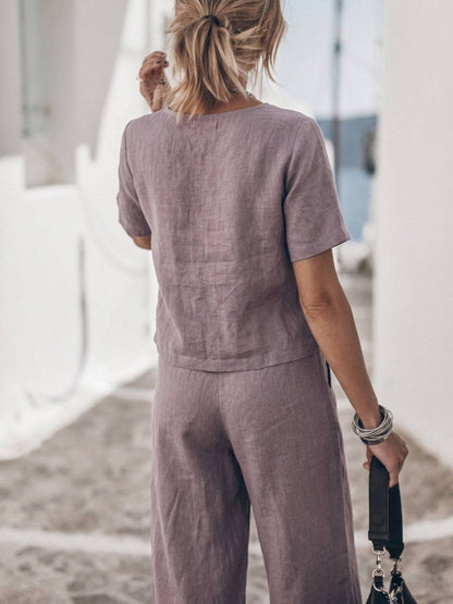 Melodia | Completo Due Pezzi in Cotone con Pantaloni Ampi
