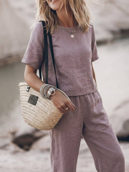 Melodia | Completo Due Pezzi in Cotone con Pantaloni Ampi