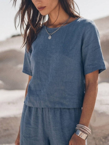 Melodia | Completo Due Pezzi in Cotone con Pantaloni Ampi
