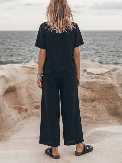 Melodia | Completo Due Pezzi in Cotone con Pantaloni Ampi