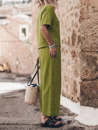 Melodia | Completo Due Pezzi in Cotone con Pantaloni Ampi