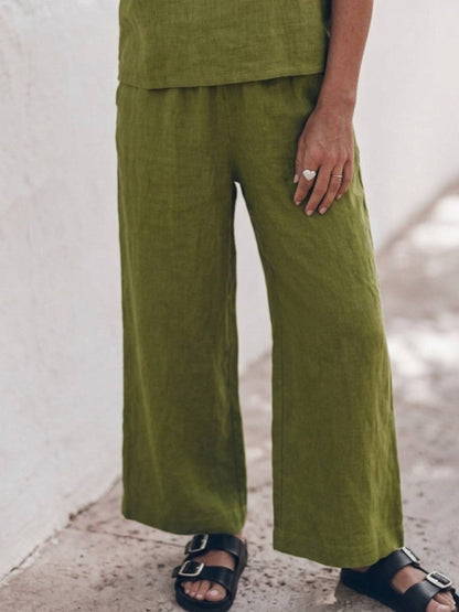 Melodia | Completo Due Pezzi in Cotone con Pantaloni Ampi