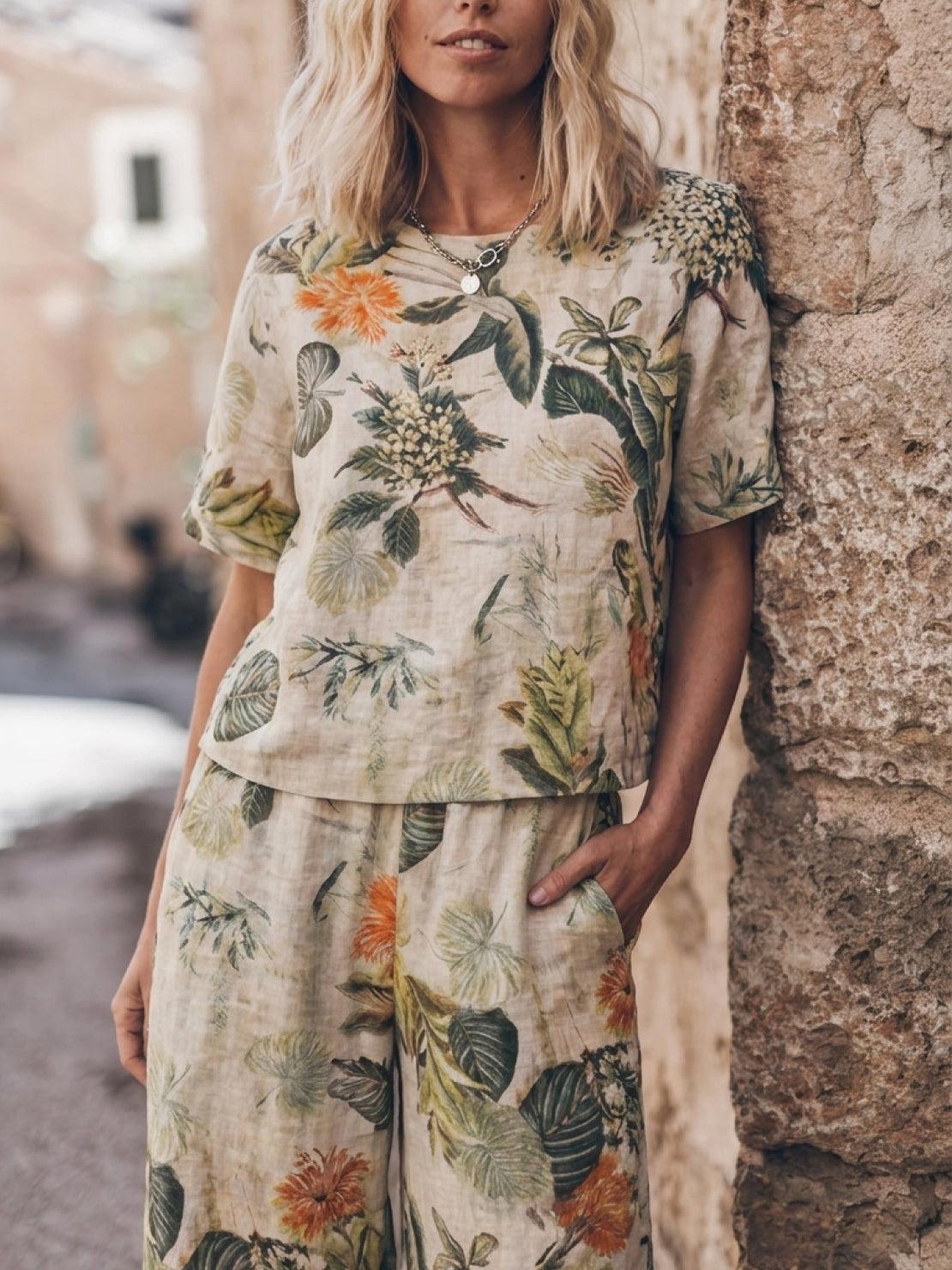Melodia | Completo Due Pezzi in Cotone con Pantaloni Ampi
