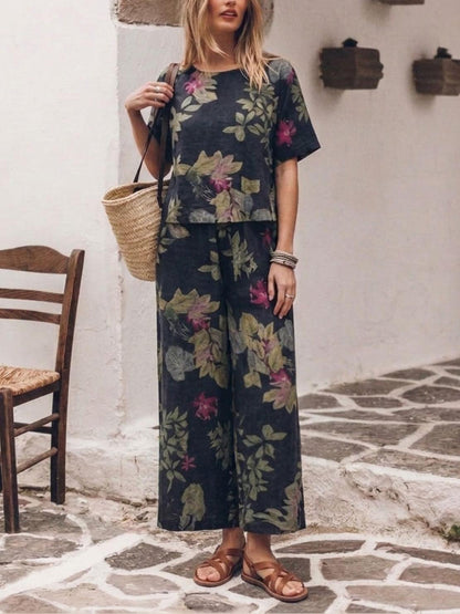 Melodia | Completo Due Pezzi in Cotone con Pantaloni Ampi