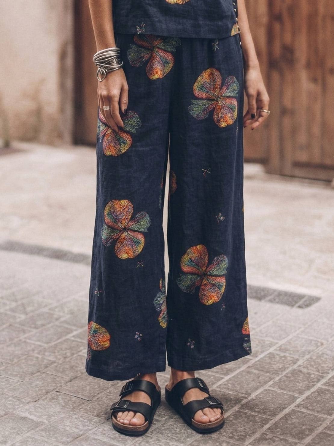 Melodia | Completo Due Pezzi in Cotone con Pantaloni Ampi