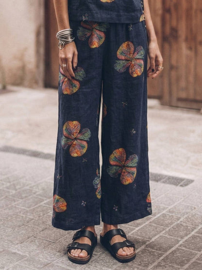 Melodia | Completo Due Pezzi in Cotone con Pantaloni Ampi