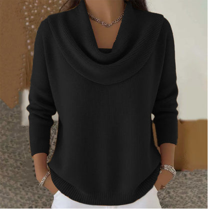 Juliette | Maglione Morbido con Collo Drape e Orlo Arrotondato