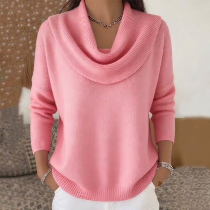 Juliette | Maglione Morbido con Collo Drape e Orlo Arrotondato