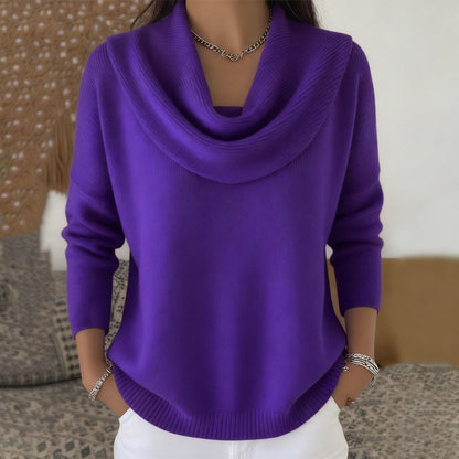 Juliette | Maglione Morbido con Collo Drape e Orlo Arrotondato