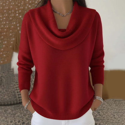Juliette | Maglione Morbido con Collo Drape e Orlo Arrotondato