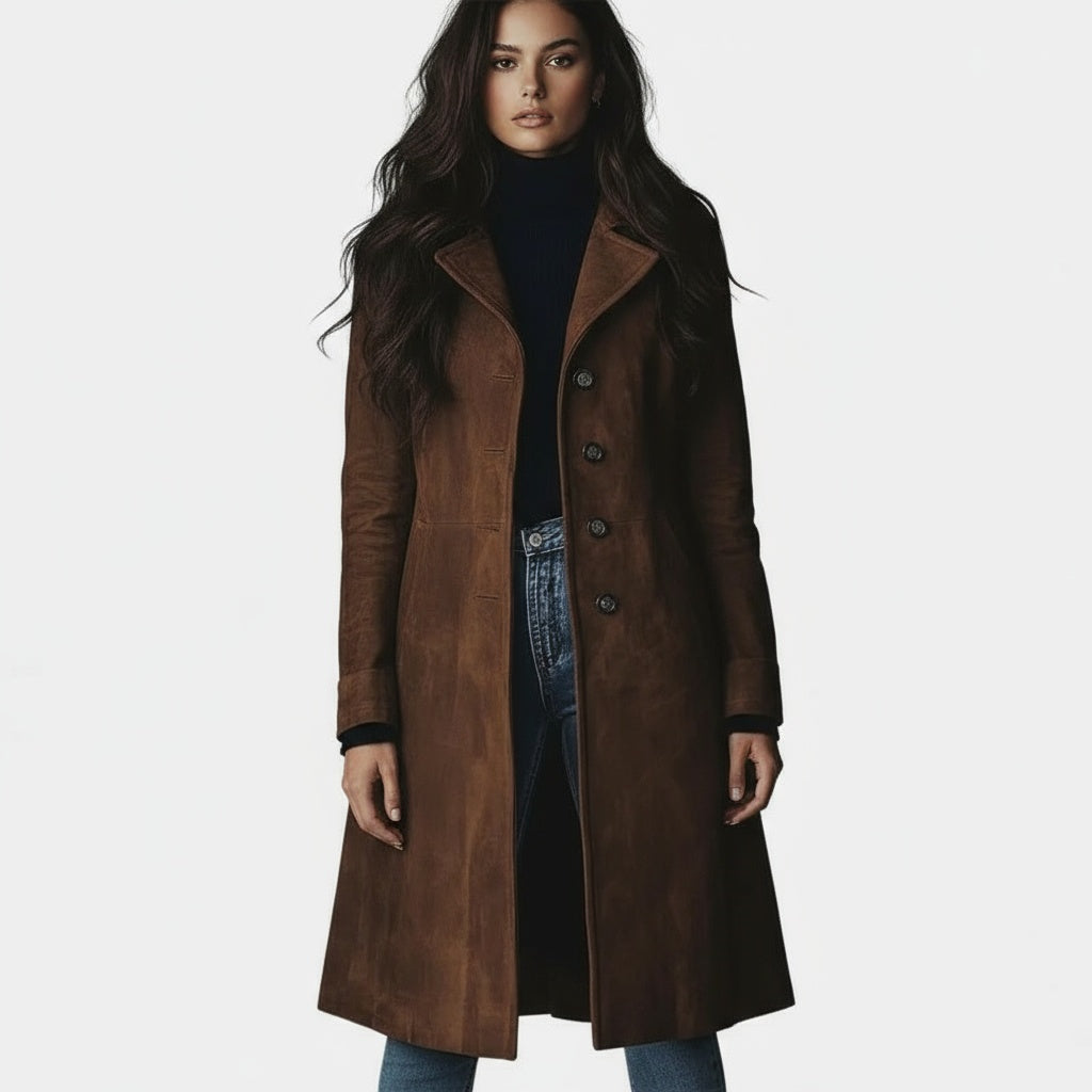 Eleonora | Cappotto Lungo Elegante dal Taglio Raffinato