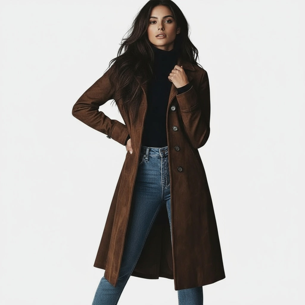 Eleonora | Cappotto Lungo Elegante dal Taglio Raffinato